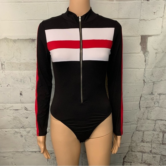 Windsor Tops - Zip Up Long Sleeved Bodysuit